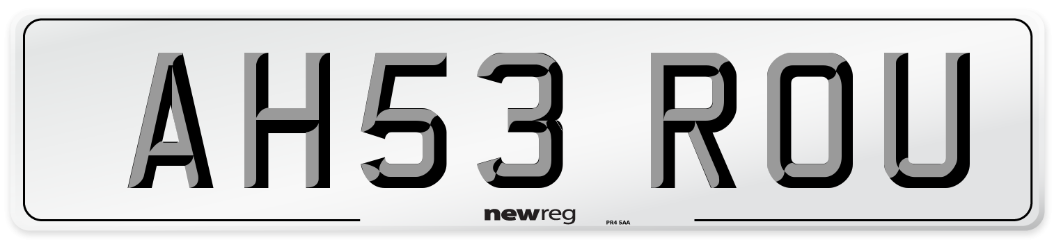 AH53 ROU Number Plate from New Reg